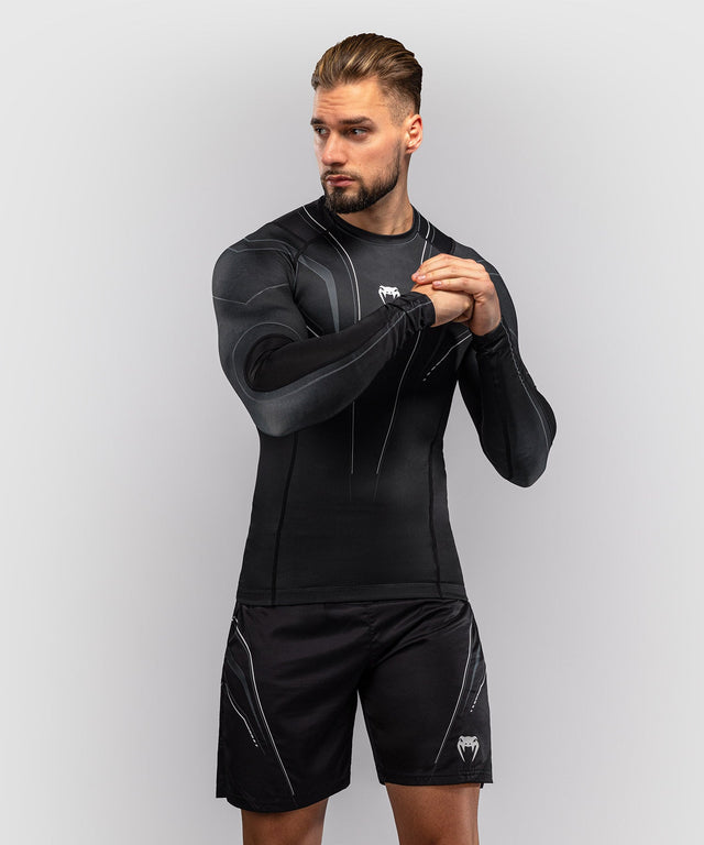 Venum Rashguard Streamline Lange Mouwen - Zwart/Wit