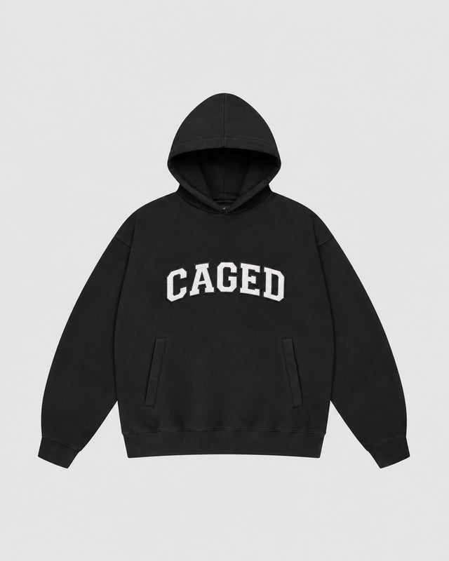 Caged Hoodie Varsity – Schwarz