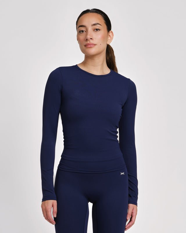 Caged Aspire Rashguard a maniche lunghe – Blu navy