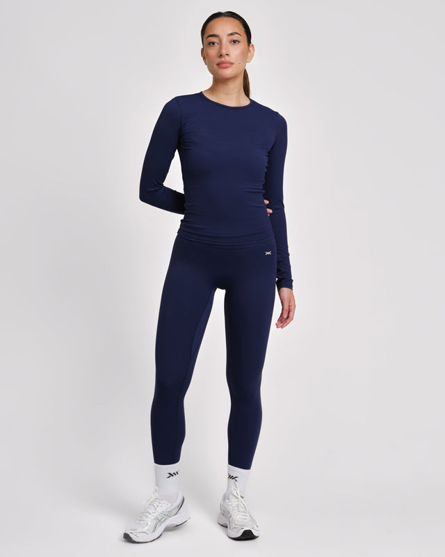 Caged Aspire Rashguard a maniche lunghe – Blu navy