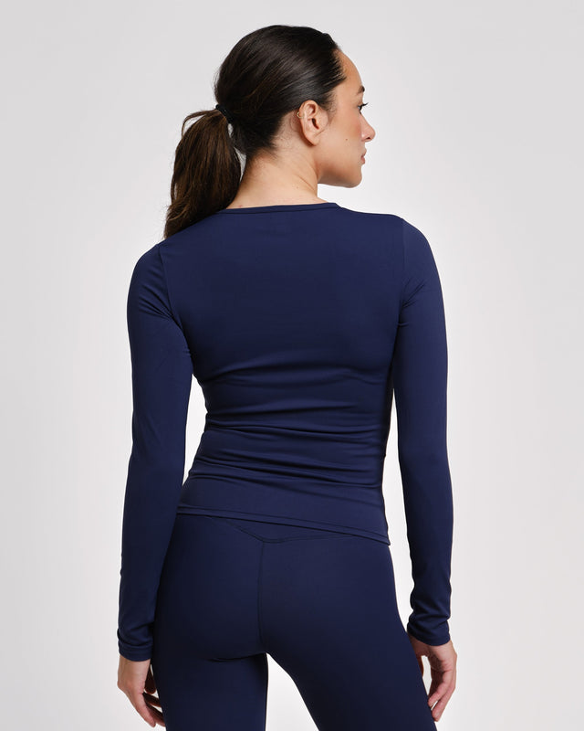 Caged Aspire Rashguard a maniche lunghe – Blu navy