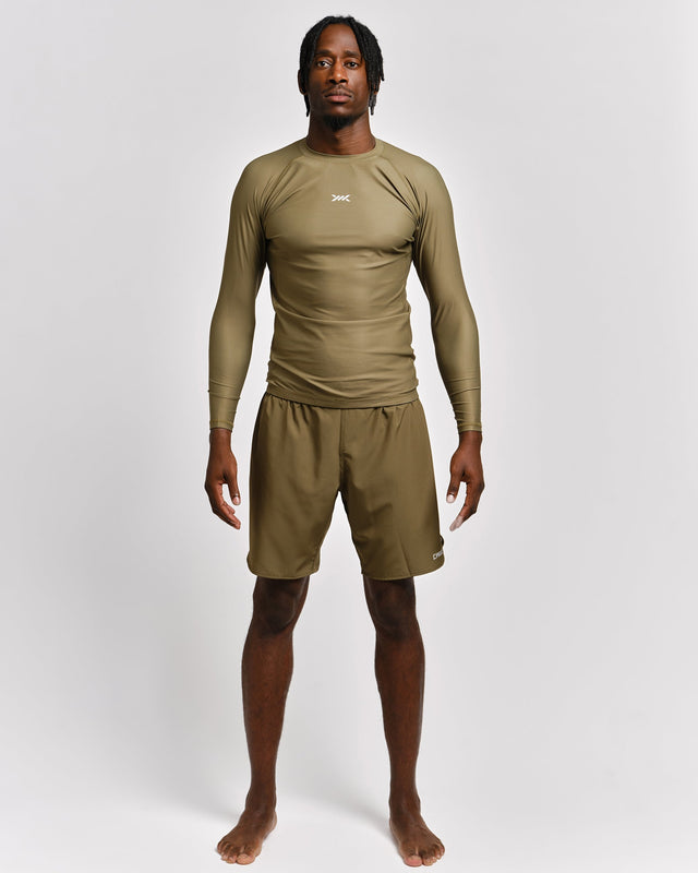 Rashguard Caged Tactical Maniche Lunghe – Verde Militare