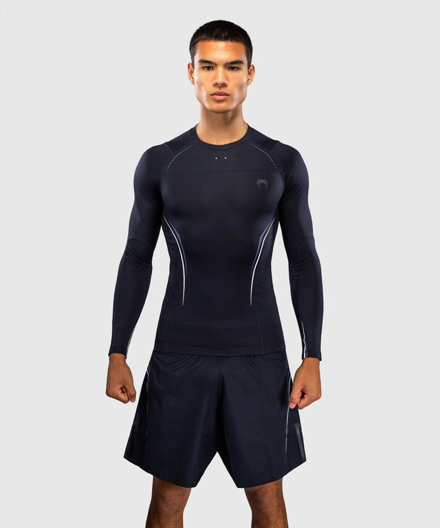 Rashguard Venum G-Core Manches Longues – Bleu Marine/Blanc
