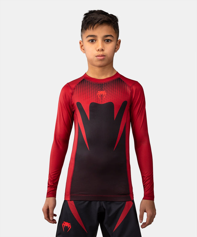 Rashguard Venum Attack Manga Larga Niños - Negro/Rojo
