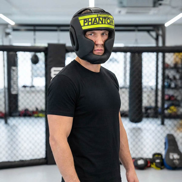 Casco da boxe Phantom Athletics Apex Full Face – Nero/Neon