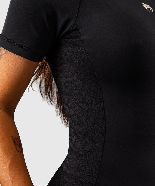 Rashguard Venum Viper manches courtes femme – Noir