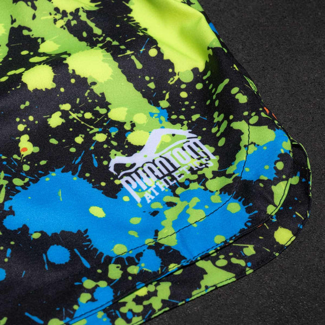 Shorts de MMA Phantom Athletics Fusion Splatter – Noir/Néon