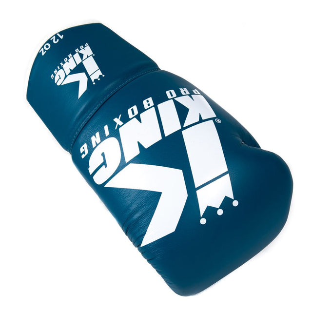 King Pro Boxing Boxhandschuhe BG2 mit Schnürverschluss – Blau/Weiß