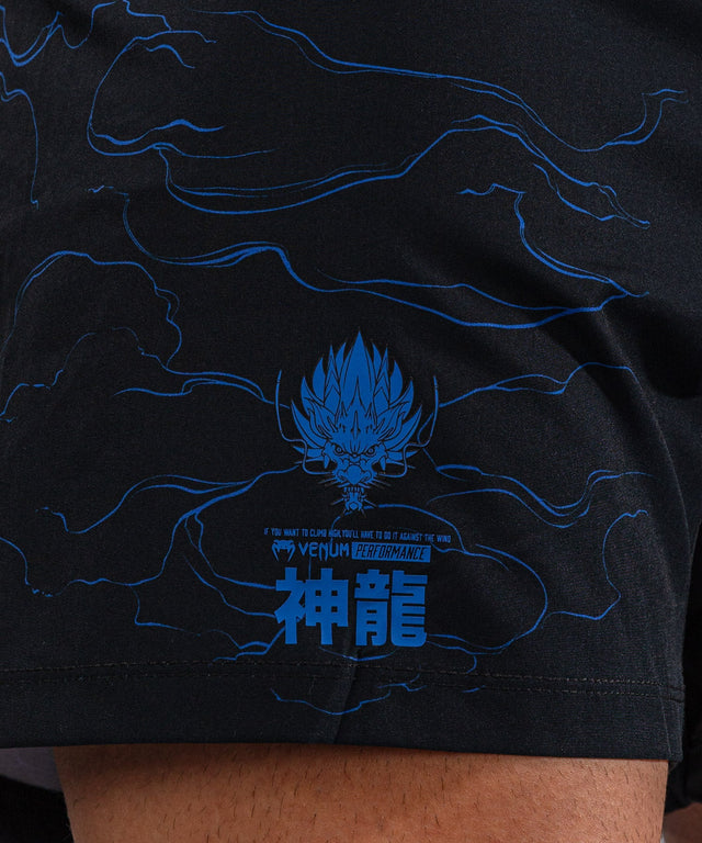 Pantalones de MMA Venum Thunder Dragon – Negro/Azul Real