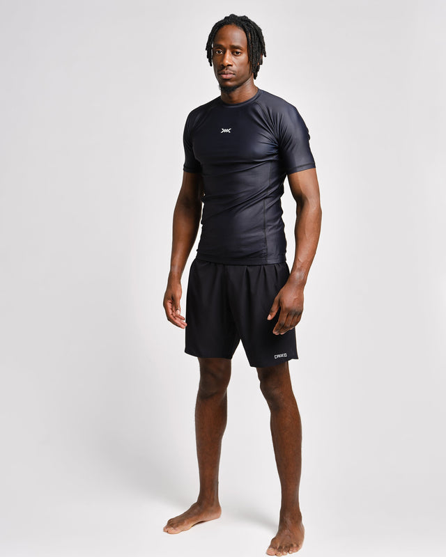 Rashguard Caged Tactical Mangas Cortas – Negro