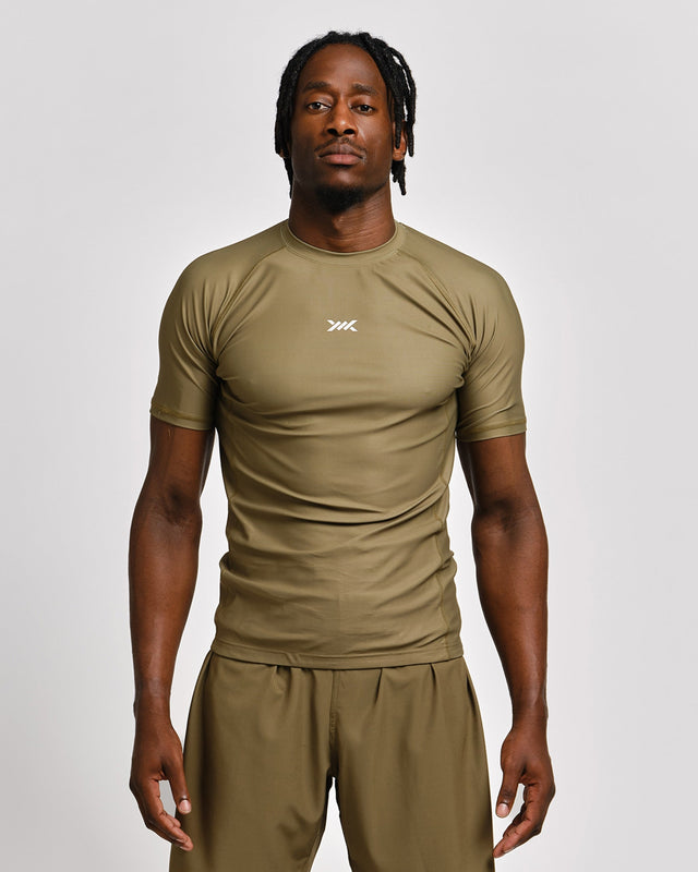 Rashguard Caged Tactical manches courtes – Vert militaire