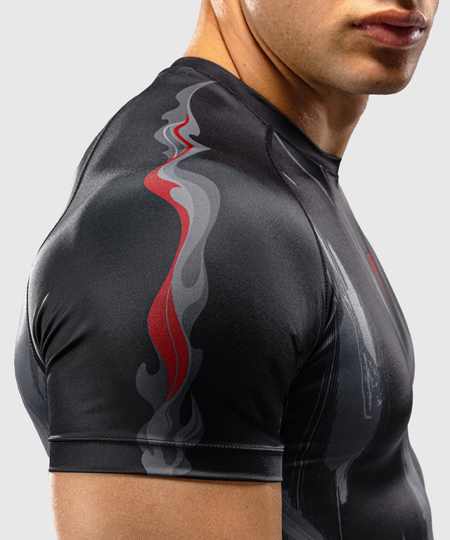 Venum Demon Rashguard Kurzarm – Schwarz/Grau