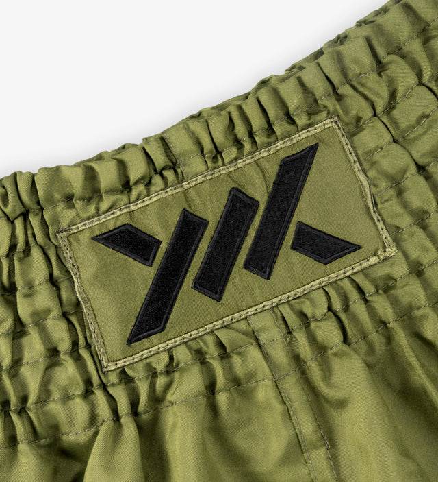 Caged Muay Thai-shorts Classic – Khaki Grön/Svart dam