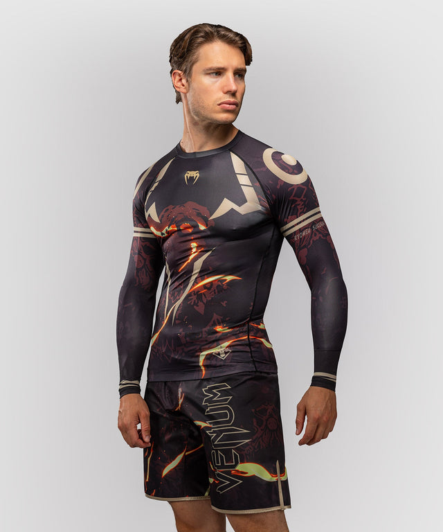 Rashguard Venum x Jujutsu Kaisen Sukuna Manches longues – Noir/Beige