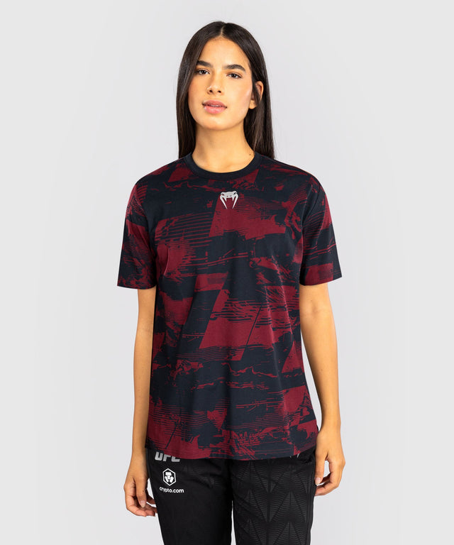 Venum UFC T-Shirt Zenith für Damen – Marineblau/Bordeaux/Silber