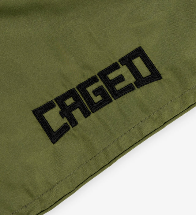 Caged Muay Thai-shorts Classic – Khaki Grön/Svart dam