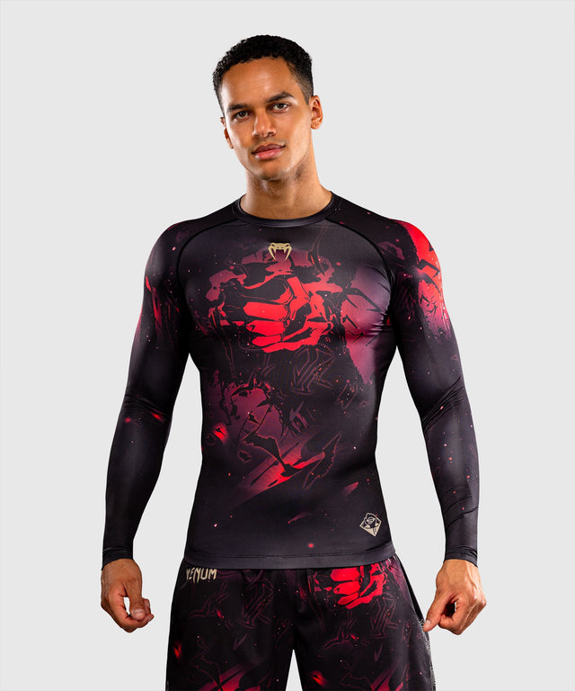 Rashguard Venum x Jujutsu Kaisen Itadori Manches longues – Noir/Rouge