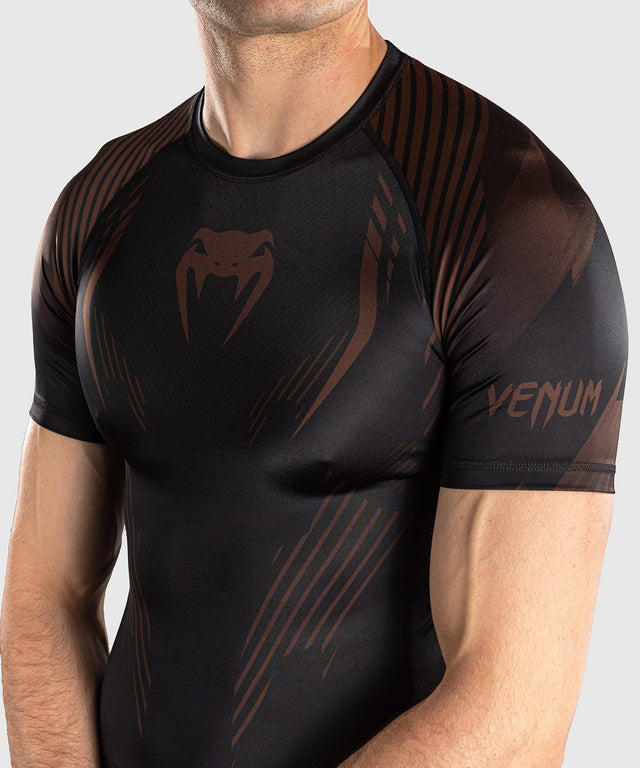 Venum Rashguard No-Gi 6.0 Kurzarm – Schwarz/Braun