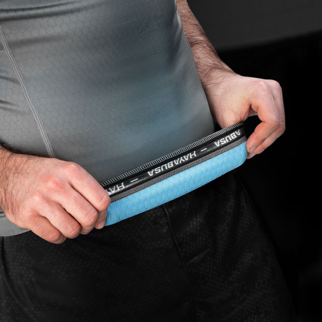 Hayabusa Rashguard Fusion Kurzarm – Grau/Aqua