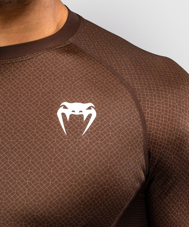 Venum Rashguard x Roger Gracie Academy Kurzarm – Dunkelbraun