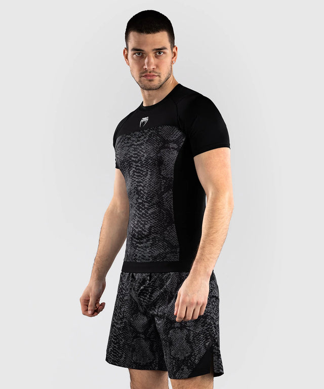 Rashguard Venum G-Fit Scales manches courtes – Noir/Gris