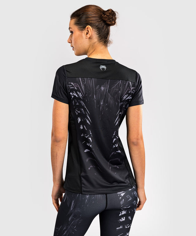 T-shirt Venum Tiger Dry Tech da donna – Nero/Argento