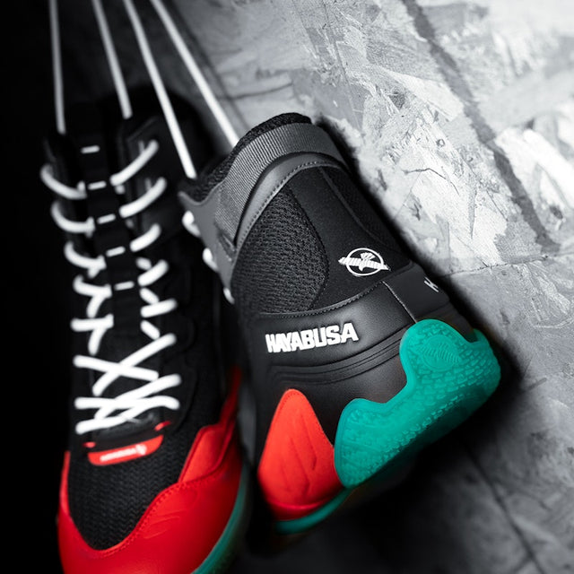 Hayabusa Talon Boxschuhe – Schwarz/Rot/Blau