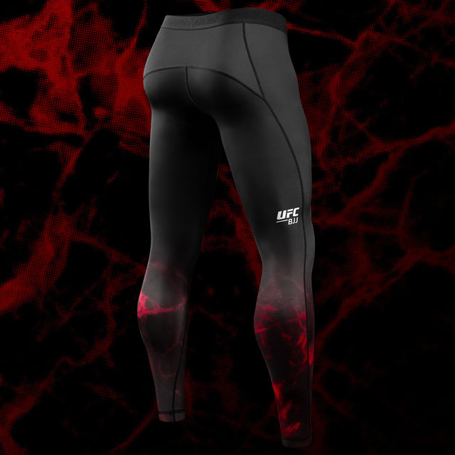 Hayabusa x UFC BJJ-Kompressionsshorts – Schwarz/Rot
