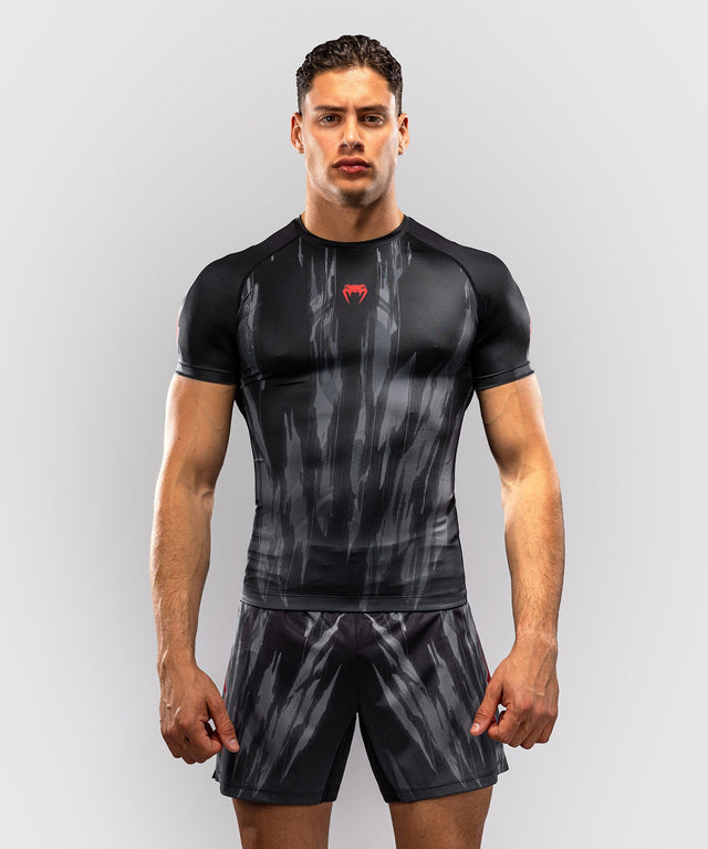 Venum Demon Rashguard Kurzarm – Schwarz/Grau