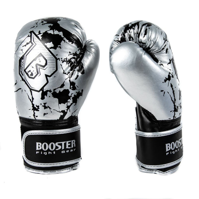 Guantes de boxeo Booster BG Marble Niños – Plata/Negro