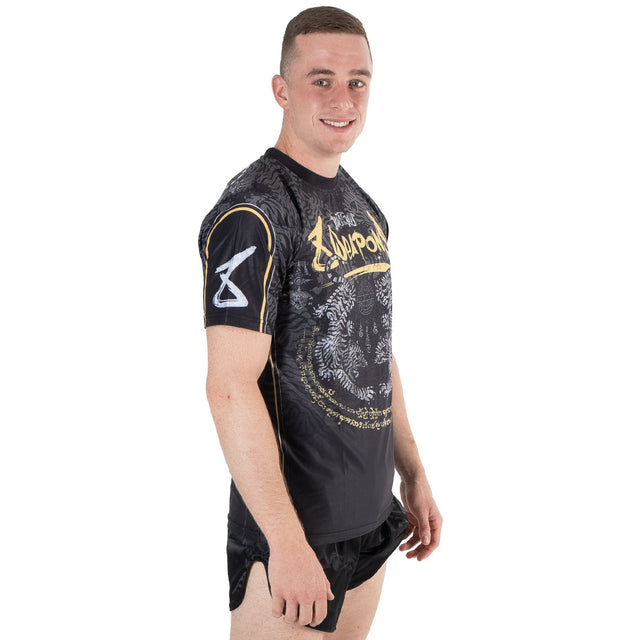 8 WEAPONS T-Shirt Functioneel Tiger Yant - Zwart/Geel