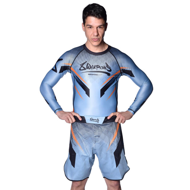 8 WEAPONS MMA-Shorts Shift – Eisgrau/Orange