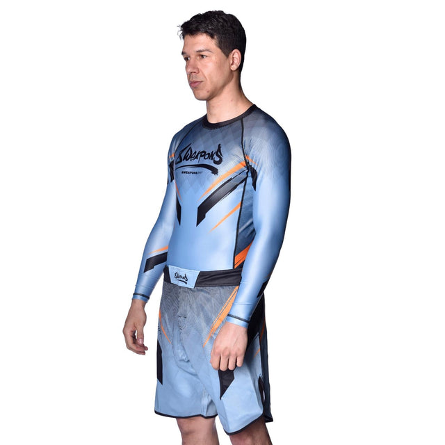 8 WEAPONS MMA-Shorts Shift – Eisgrau/Orange