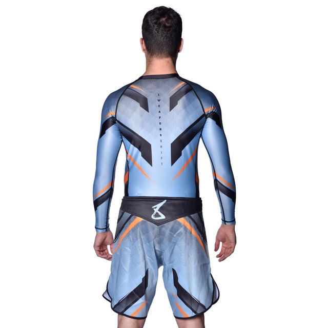 8 WEAPONS MMA-Shorts Shift – Eisgrau/Orange
