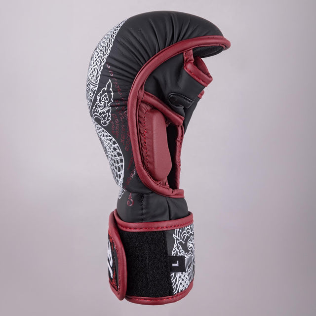 Gants de MMA 8 WEAPONS Sak Yant Naga – Noir/Rouge marron