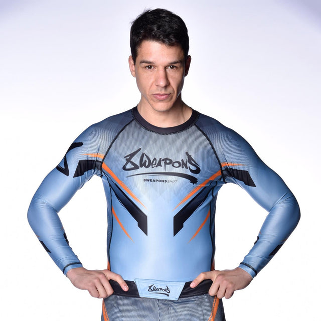 8 WEAPONS Rashguard Shift – Eisgrau/Orange