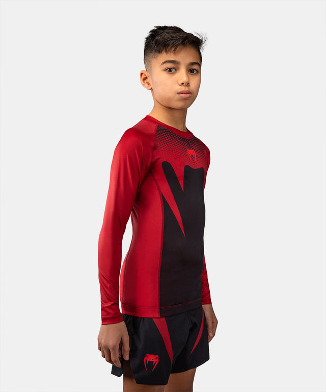 Rashguard Venum Attack Manga Larga Niños - Negro/Rojo