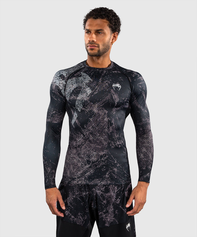 Rashguard Venum Rage & Workout Manga Larga – Negro/Gris