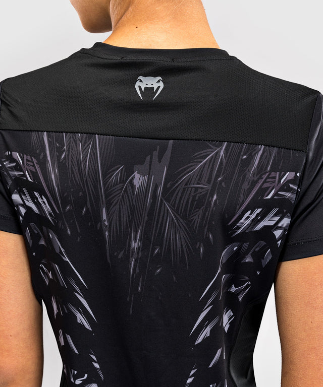 T-shirt Venum Tiger Dry Tech da donna – Nero/Argento