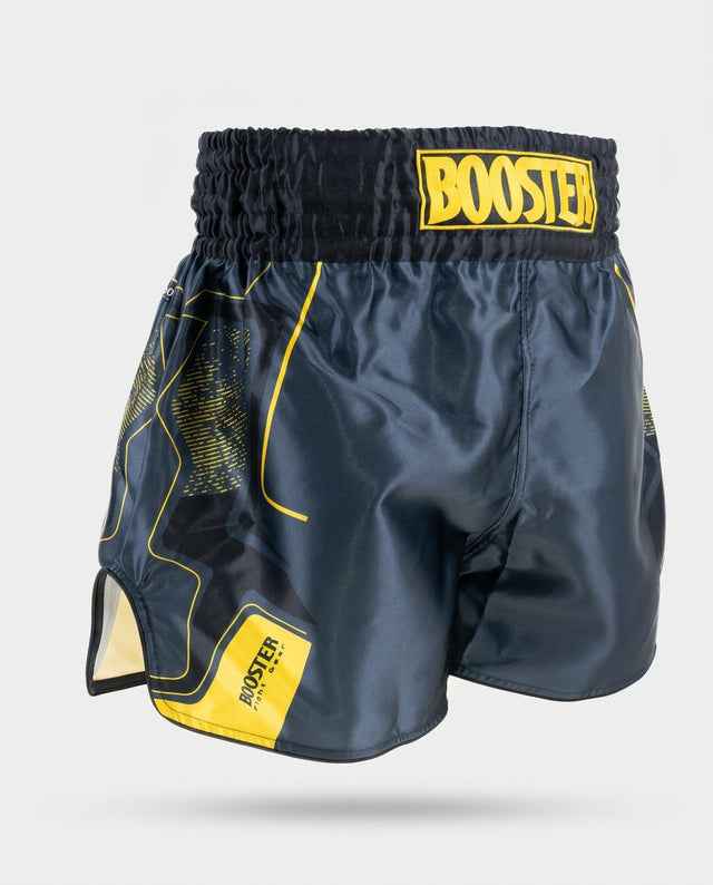 Pantalones de Muay Thai Booster BFG Ignite – Azul marino/Amarillo