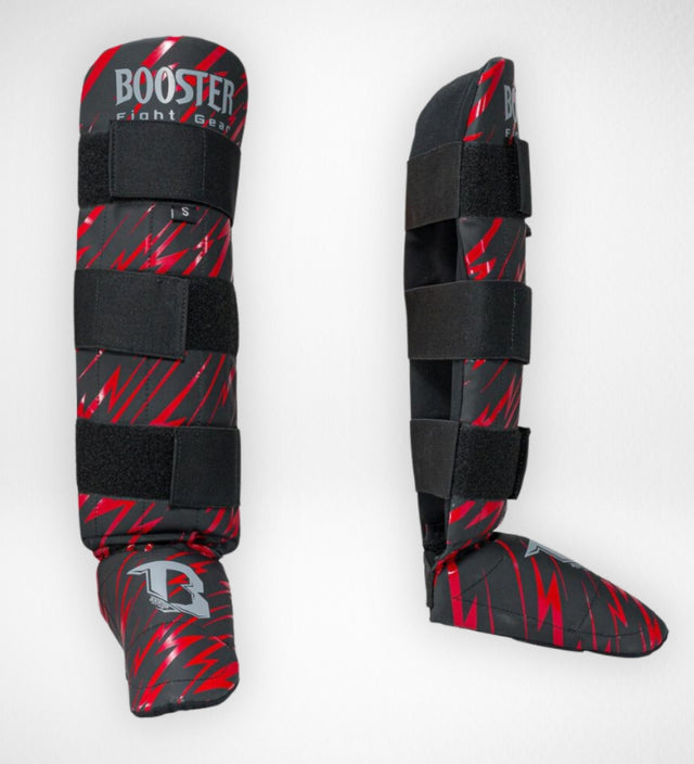 Booster Schienbeinschoner Combat Kinder – Schwarz/Rot