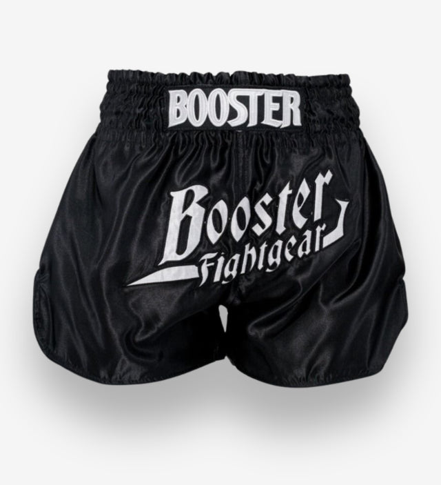 Shorts de kickboxing Booster Thunder – Noir/Blanc