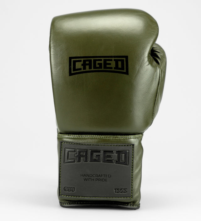 Caged Bokshandschoenen 'X Series' Veters - Kaki Groen/Zwart