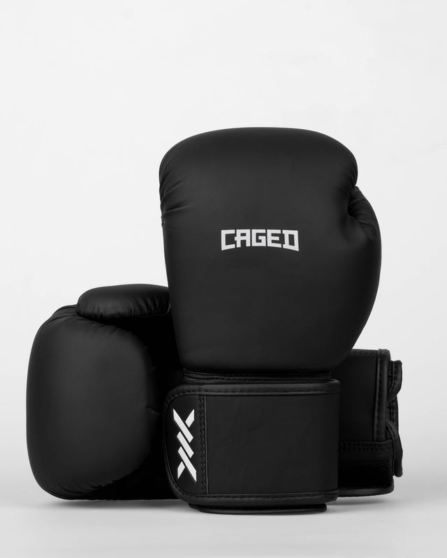 Caged Boxhandschuhe Spark Kinder – Matt Schwarz/Weiß