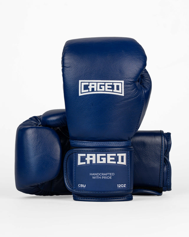 Guantoni da boxe Caged 'X' Series – Blu navy/Bianco
