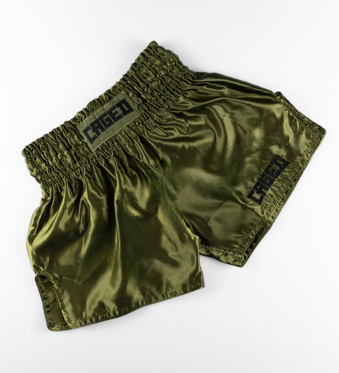 Short de Muay-Thaï Caged Shadow - Vert kaki/Noir