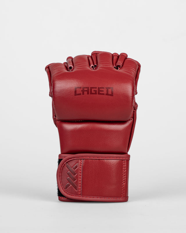 Caged MMA Gloves 'X' Series - Burgundy Red