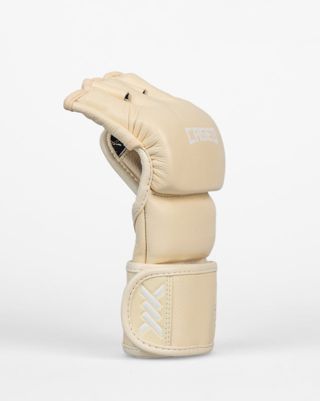 Caged MMA-Handschuhe 'X' Series – Creme Weiß