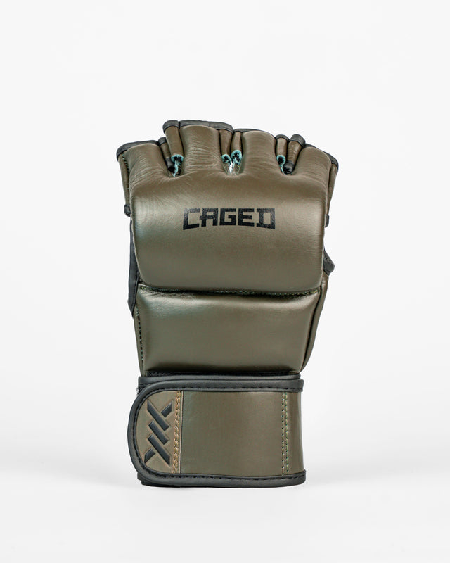 Caged MMA-Handschuhe 'X' Series – Khaki Grün/Schwarz