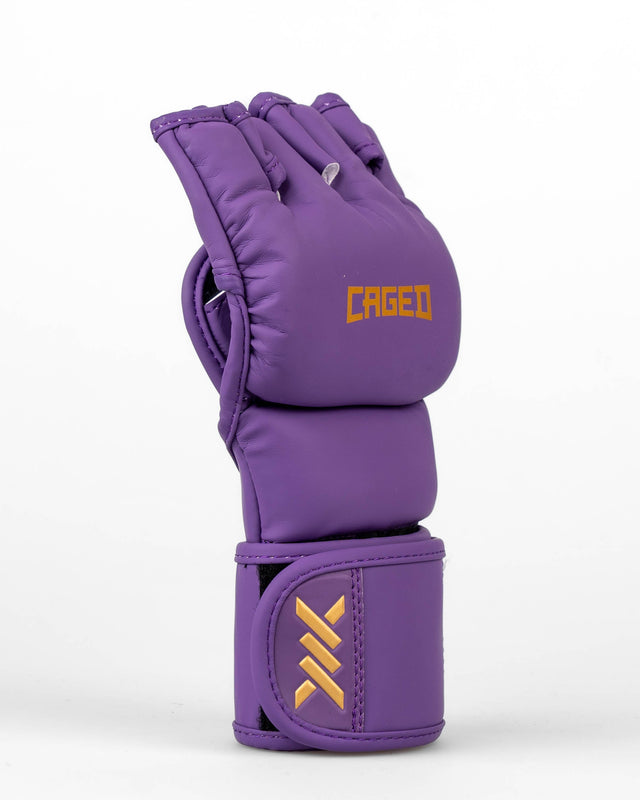 Caged MMA Gloves Shadow - Purple/Gold